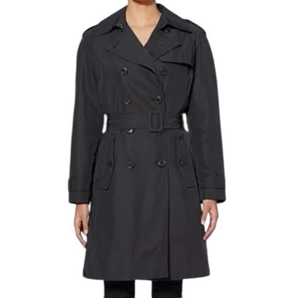 Theory Corduroy Black  Double-Breasted Billion Connection Trench Coat SZ PS - Picture 1 of 10